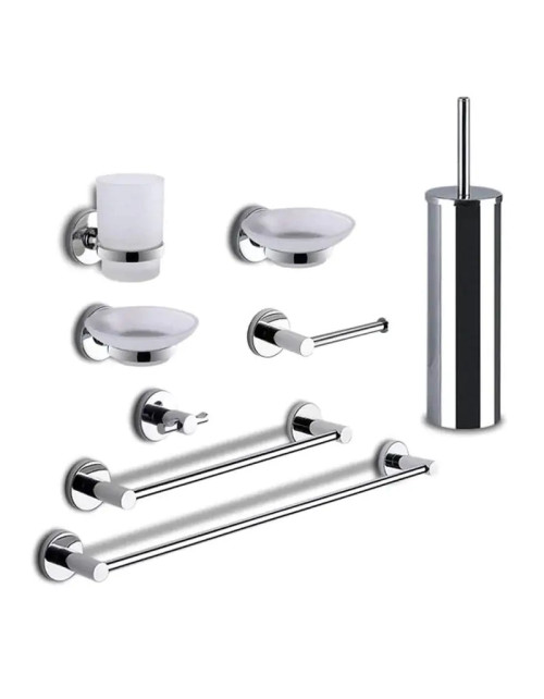 Gedy Felce wall-mounted bathroom accessories set in polished chrome FE99-13