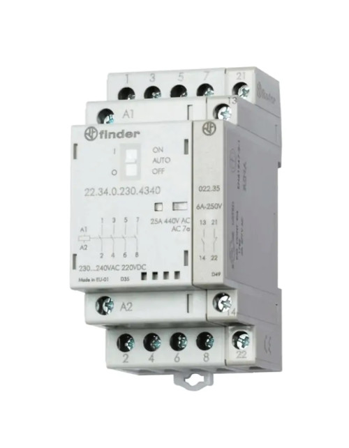 Contactor Finder DIN connection 4 NO contacts 22.34.0.230.4340