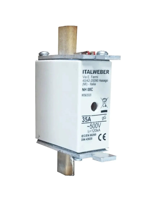 Fusible à couteau standard Italweber NH 00C courbe gG 35A 500V 1500635