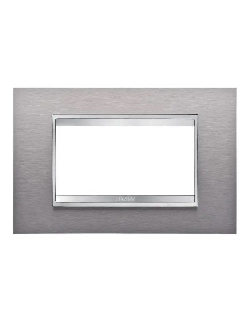 Gewiss Chorus LUX 4P brushed stainless steel plate GW16204MI