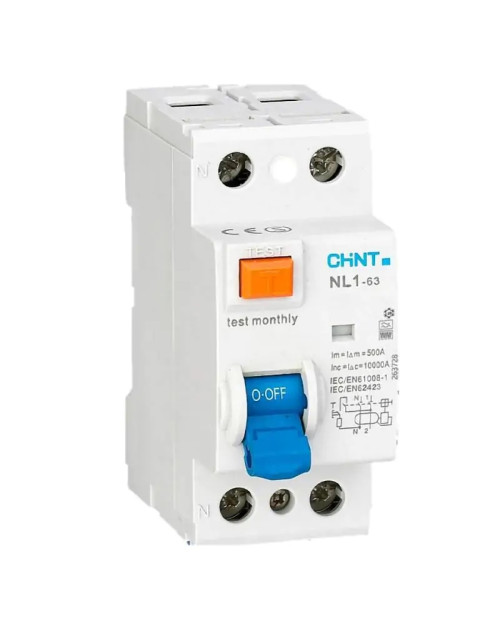 Pure residual current circuit breaker Chint NL1-63 63A 2P 30MA Type F 2 Modules 263719