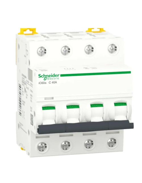 Schneider 4P 40A 4.5KA C circuit breaker 4 modules A9F64440