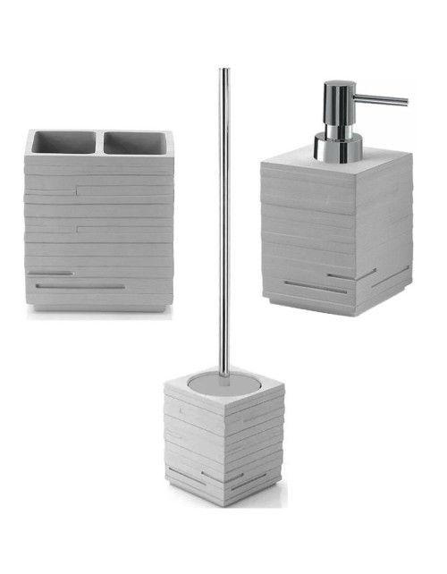 Conjunto mueble de baño Gedy Quadrotto gris QU33-81-98