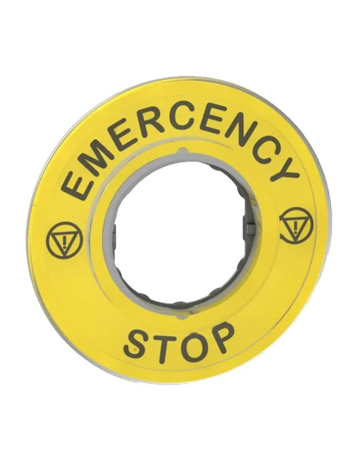 Etichetta Telemecanique rotonda emergenza Stop 3D ZBY9320