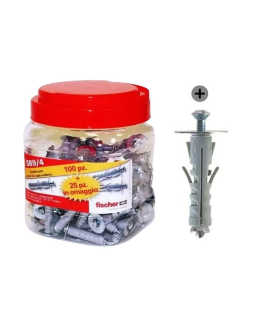 Fischer tarro 125 tapones con arandela tornillos diametro 9 00524362