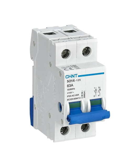 Chint NH4 63A 2P 400 Vac modular disconnect switch 2 Modules 398041