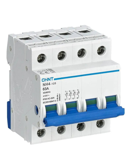 Chint NH4 125A 4P 400 Vac interruptor de desconexión modular 4 Módulos 398035