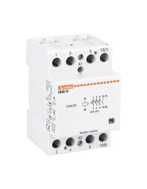 Contactor modular Lovato 40A AC1 4NO 24VAC/DC 3 módulos CN4010024