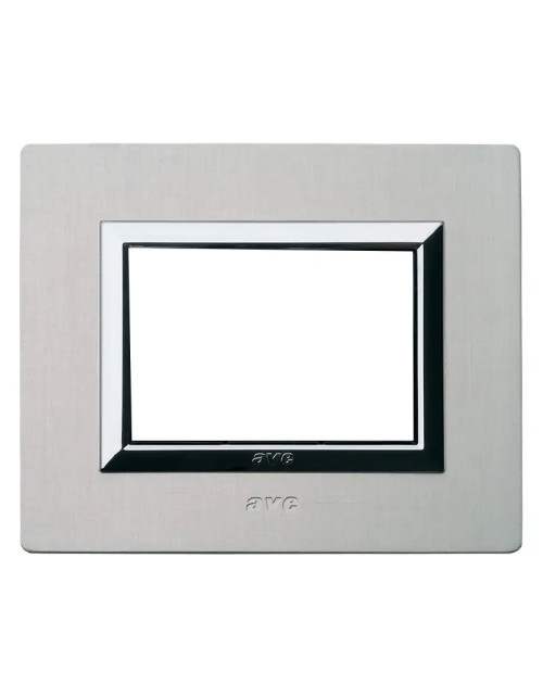 Ave Vera System 44 Placa de aluminio 3 módulos en aluminio natural cepillado 44PA3ALS