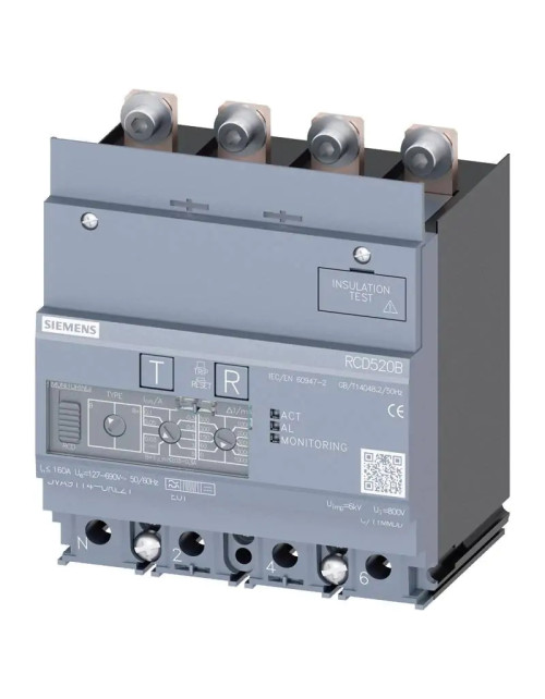 Siemens RCD520B Basic RCD Type B or B+ Differential for 3VA1 Series 3VA91140RL21