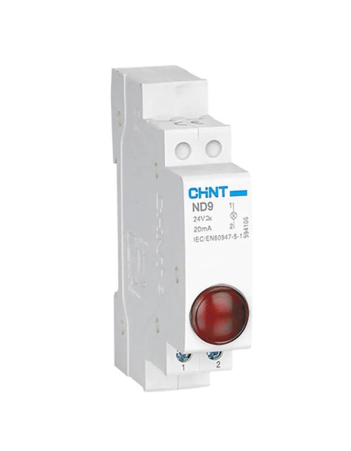 Chint ND9 indicator light with red LED 230 Vac 1 Module 81006/230
