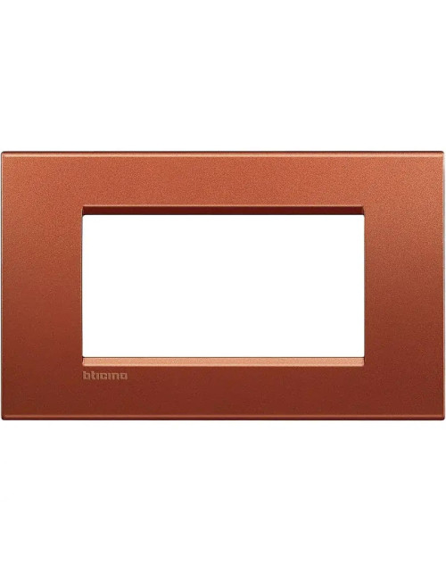 Bticino Livinglight plaque carrée 4 modules couleur brique LNA4804RK