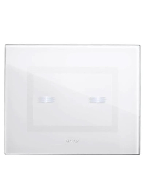 Plaque en verre Ave Touch 3 modules Pour 2 commandes encastrées, couleur blanche, finition brillante 44PVTC02B