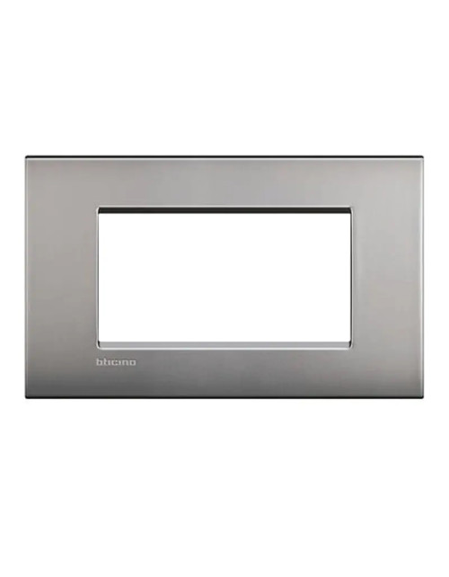 Bticino Livinglight AIR plate 4 modules, lava black color LNC4804NK