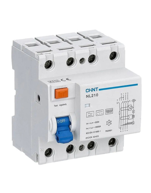 Pure Chint RCD NL210 63A 4P 300MA Typ B 4 Module 782010