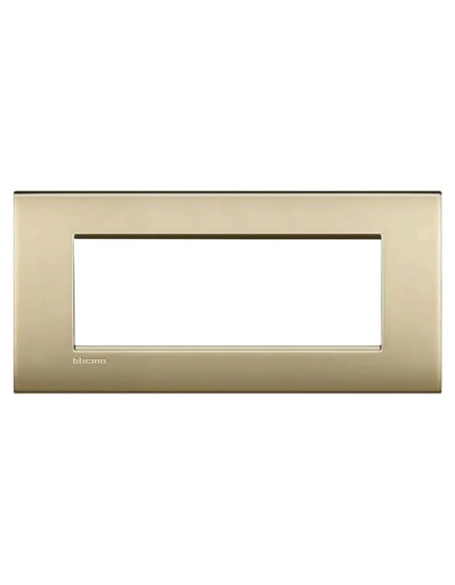 Bticino Livinglight AIR placa 7 módulos en oro satinado LNC4807OF