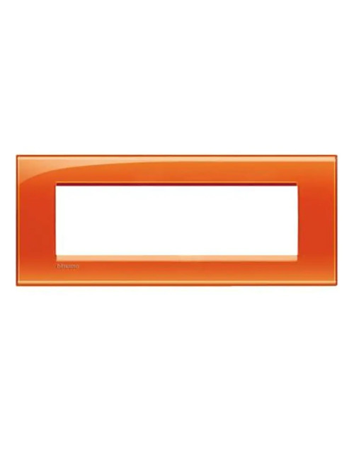 Plaque carrée Bticino Livinglight 7 modules, couleur orange foncé LNA4807OD