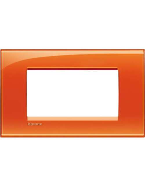 Plaque carrée Bticino Livinglight 4 modules, couleur orange foncé LNA4804OD