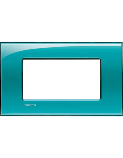 Bticino Livinglight plaque carrée vert foncé 4 modules LNA4804VD