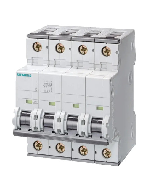 Interrupteur magnétique thermique Siemens 4P 63A 25kA type C 4 modules 5SY84637