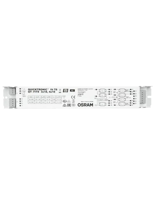 Alimentatore elettronico per lampade fluorescenti T5 Osram QT-FIT8 3X18,4X18 QTFIT834X18