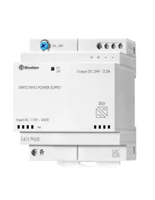 Alimentation à découpage Finder 24VDC 60W 2,5A modulaire 786012302402