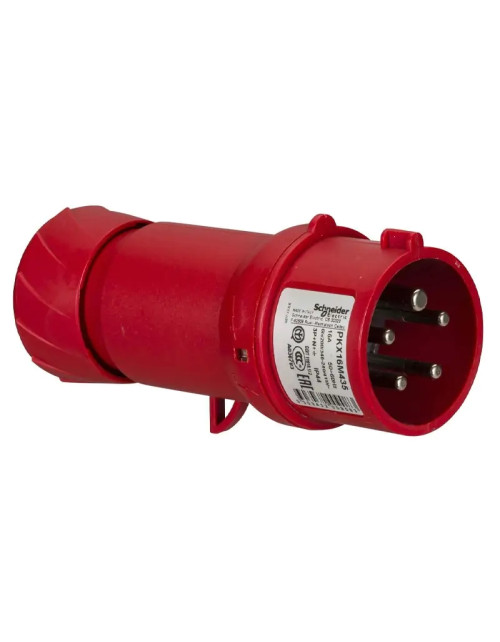 Enchufe móvil industrial Schneider 3X16A+NT 400V IP44 rojo PKX16M435