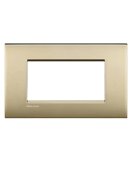 Bticino Livinglight AIR plate 4 modules in satin gold color LNC4804OF