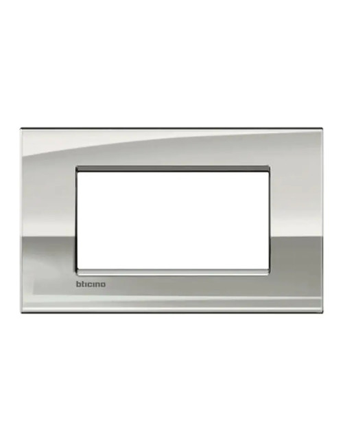 Bticino Livinglight AIR plate 4 modules in glossy palladium color LNC4804PL