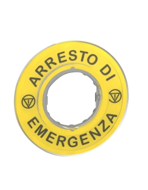 Etichetta Telemecanique per arresto di emergenza ZBY9620