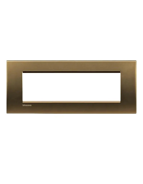 Bticino Livinglight 7-module square plate in polished bronze color LNA4807BZ