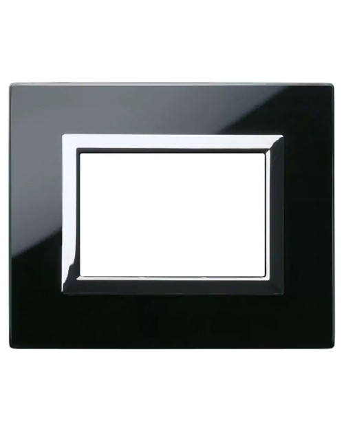 Ave Vera Sistema 44 plate in absolute black 3-module glass 44PV3NAL