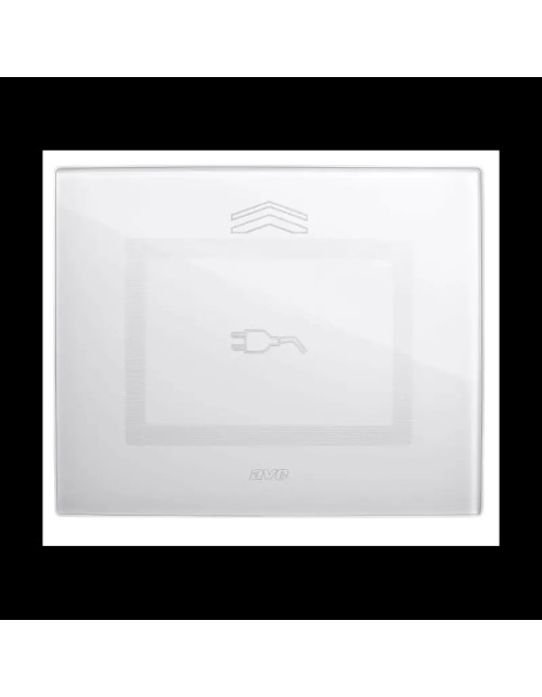 Plaque en verre coulissante 3 modules Ave Touch pour prises Système 44 Finition blanc brillant 44PVTCS3