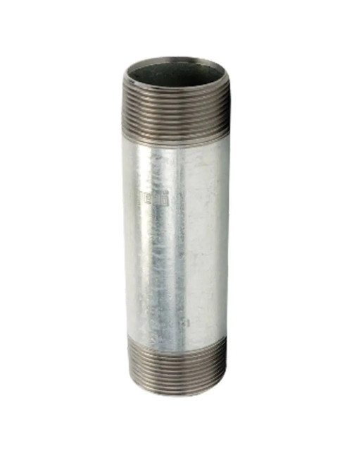 Gebo Threaded Galvanized Steel Barrel 2 inch x 100 mm 70.100.09V