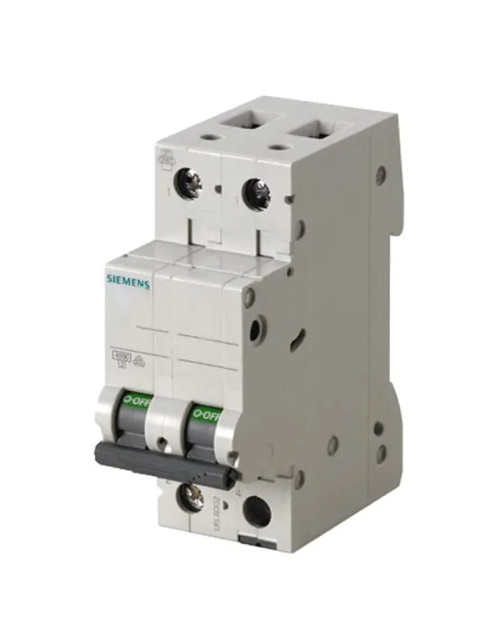 Interruptor magnético termomagnético Siemens 2P 25A 4.5kA tipo C 2 módulos 5SL32257