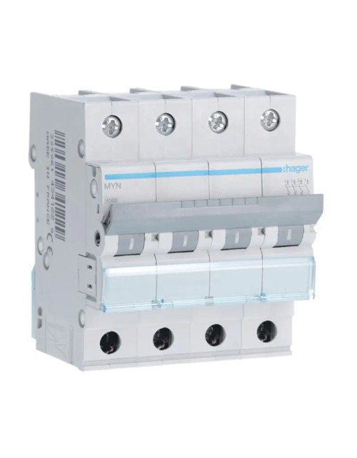 Hager 4P 6A 4.5KA C interrupteur magnéto-thermique 4 modules MYN406