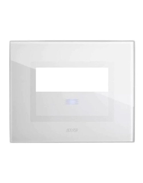 Placa Ave Vera Touch S44 Cristal 3 Módulos para Pulsador Blanco 44PVTC88BL