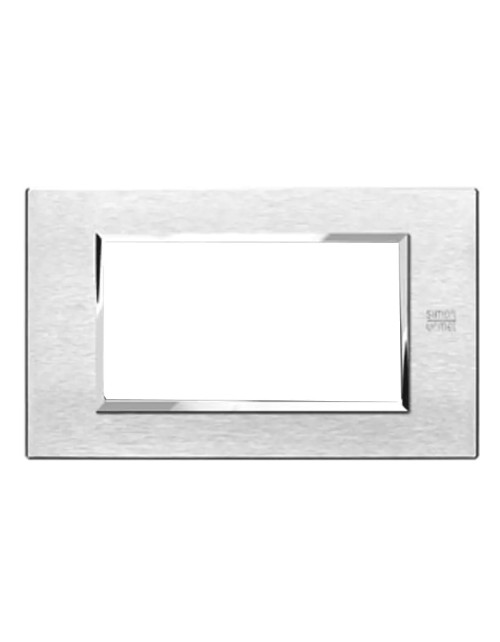 Placa Urmet Simon Nea 4 módulos color aluminio satinado 13904.AS