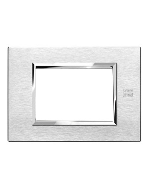 Placa Urmet Simon Nea 3 módulos color aluminio 13903.AS