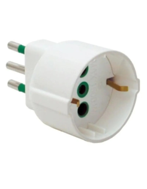 Adaptador Fanton 10A+T clavija y base Schuko 82120