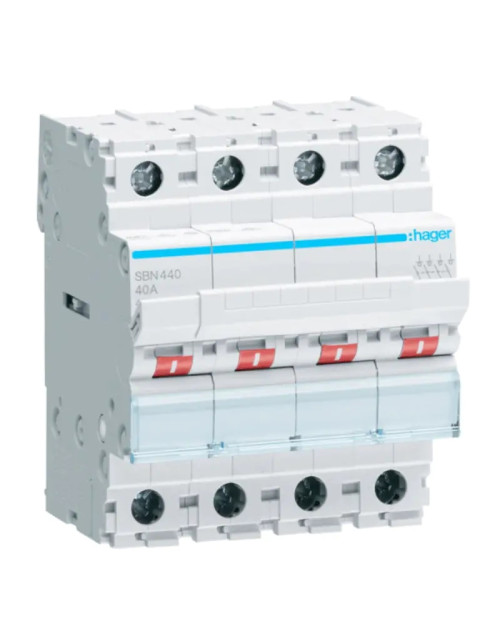 Hager sectionneur 4 pôles 40A 4 modules SBN440