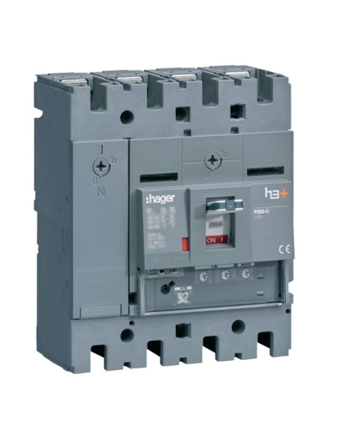 Hager h3 4P 250A 25KA interruptor automático ajustable neutral HHT251GR