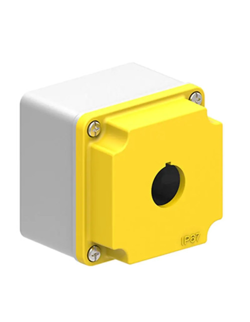 Boîtier métallique jaune Lovato IP67 pour 1 bouton LPZM1A5