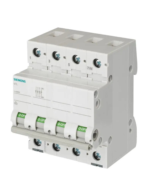 Interruptor de desconexión Siemens 3P+N 100A 4 módulos 5TL16910