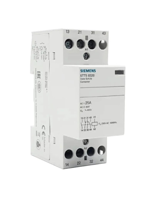 Contacteur Siemens 25A 2NO+2NC 230V/CA 2 modules 5TT58320