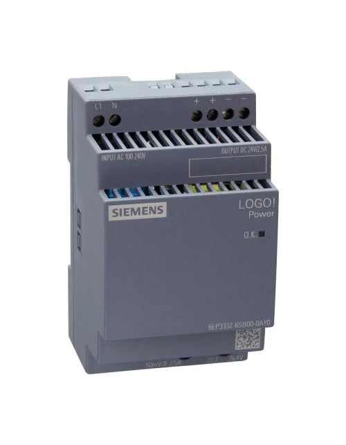 Alimentazione stabilizzato Siemens LOGO! POWER 24V/2.5A 6EP33326SB000AY0