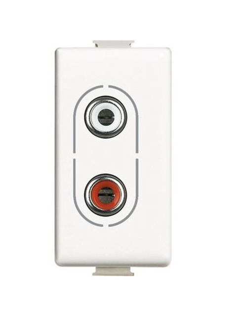 Bticino Matix audio video socket with 2 RCA connectors, white AM4281