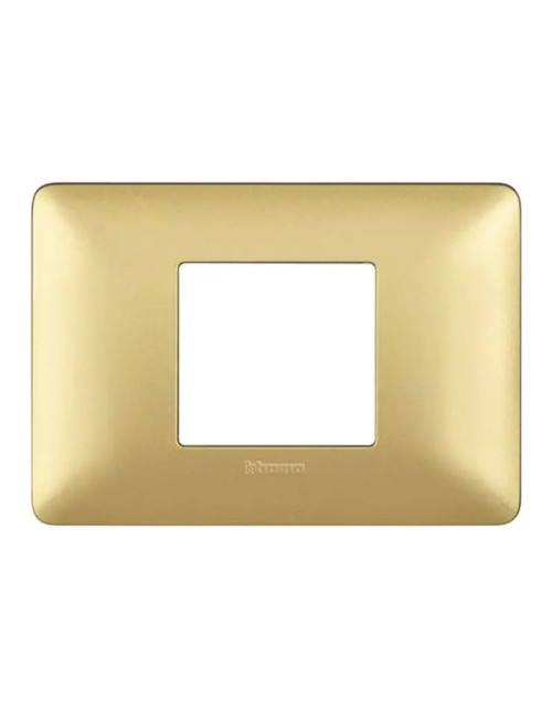 Placa Bticino Matix 2 módulos centrados en oro AM4819MGL