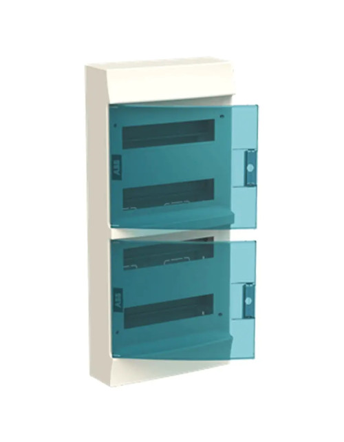 Cuadro eléctrico de pared ABB 48 módulos IP41 puerta azul petróleo blanco 41P12X42