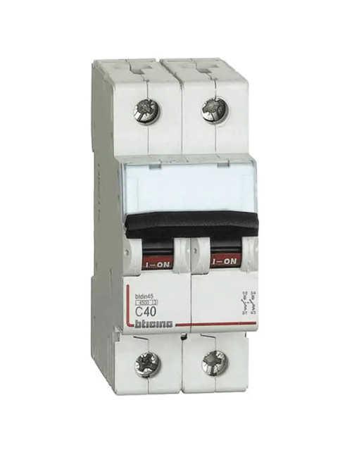 Interruttore magnetotermico Bticino 2P 40A 4,5kA tipo C 2 moduli FA82C40
